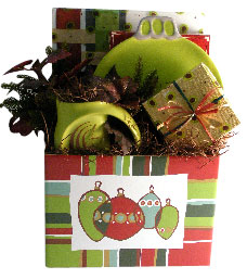 Gift basket box with bench
