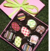 Chocolates in a pink box