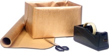 The box is covered with foil gift wrap