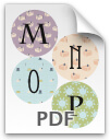M through P printable letters - pattern 2
