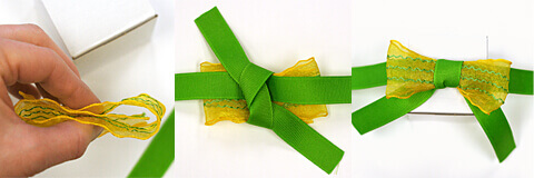 Steps to make a bow-tie bow