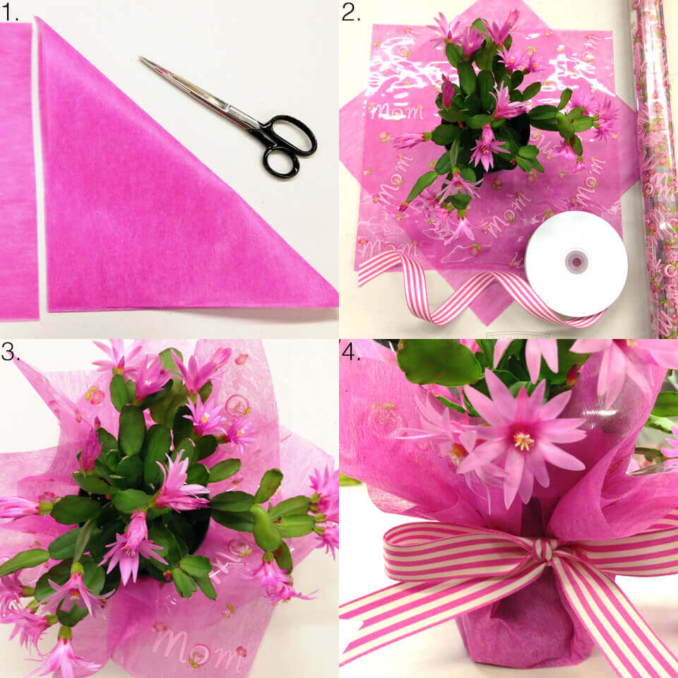 Tissue-Wrapped Flowers for Mother's Day
