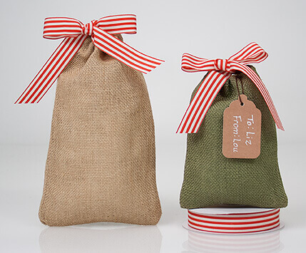 Mini "Santa sacks" using burlap bags