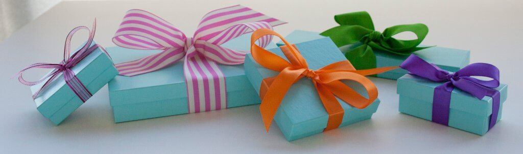 Aqua boxes with colorful accents