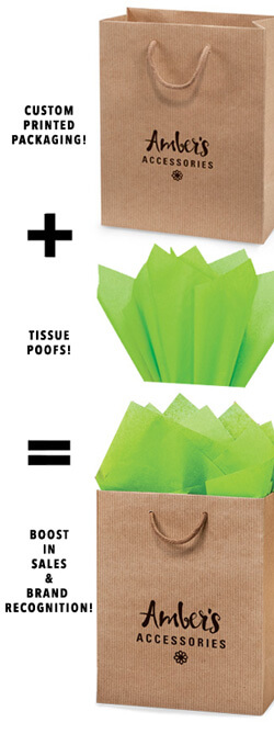 Custom Printed Bag & Tissue Poof