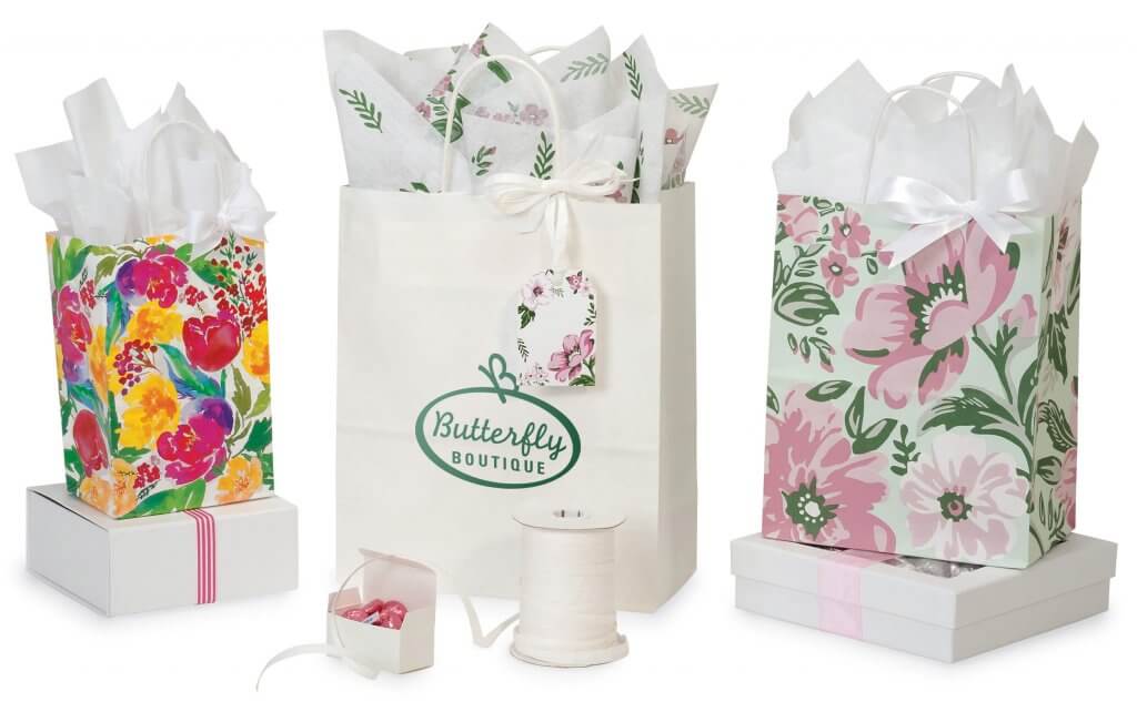 Spring Floral Packaging plus crisp white accents from Nashville Wraps
