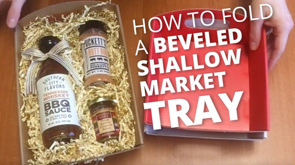 How to fold a beveled shallow market tray