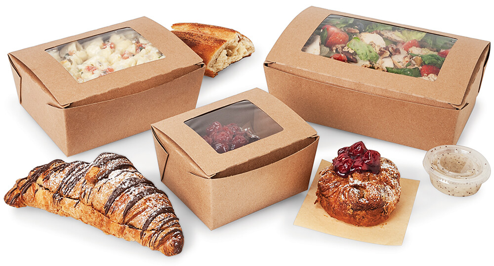 Bio pack window boxes - American-made carryout packaging