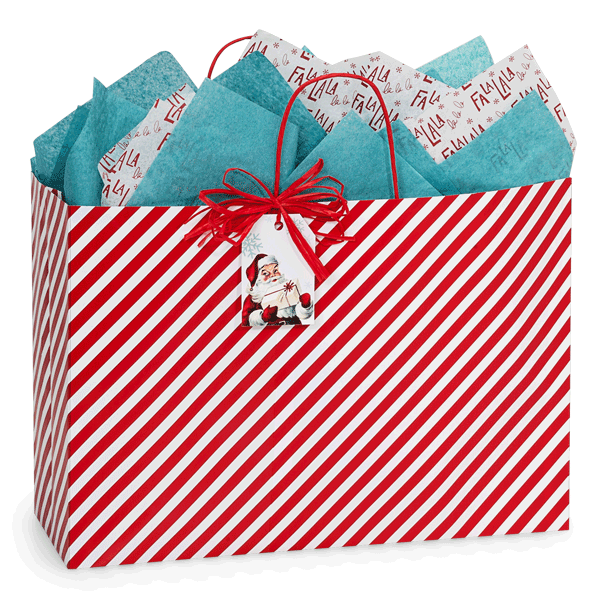 red stripes christmas bags