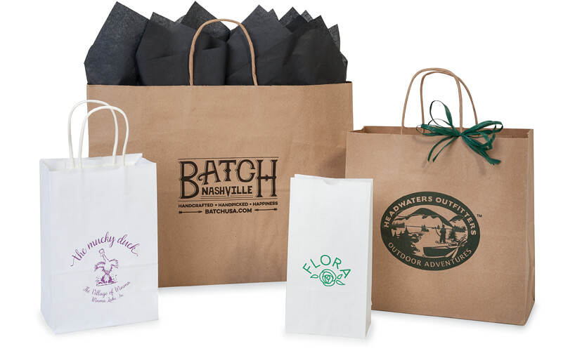 Paper bags custom gift bags wholesale clothing handbags printed logo kraft  paper bags custom bags postage (white,10x12x6): Buy Online at Best Price in  UAE - Amazon.ae