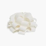 White poly pom bow