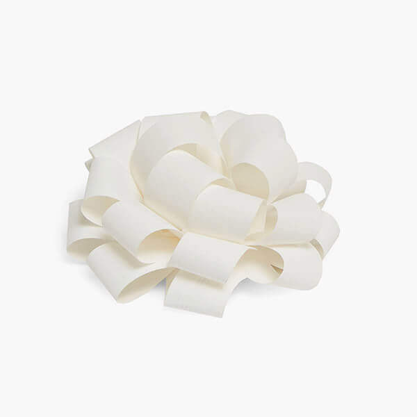 White poly pom bow